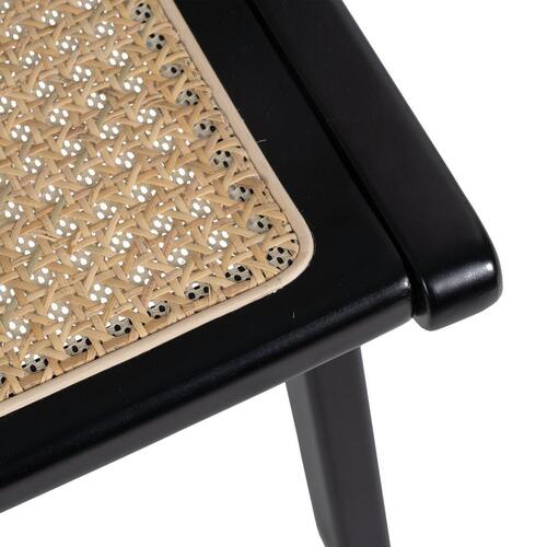 Lænestol Sort Natur Træ Rattan Gummitræ 60,5 x 73,5 x 72,5 cm