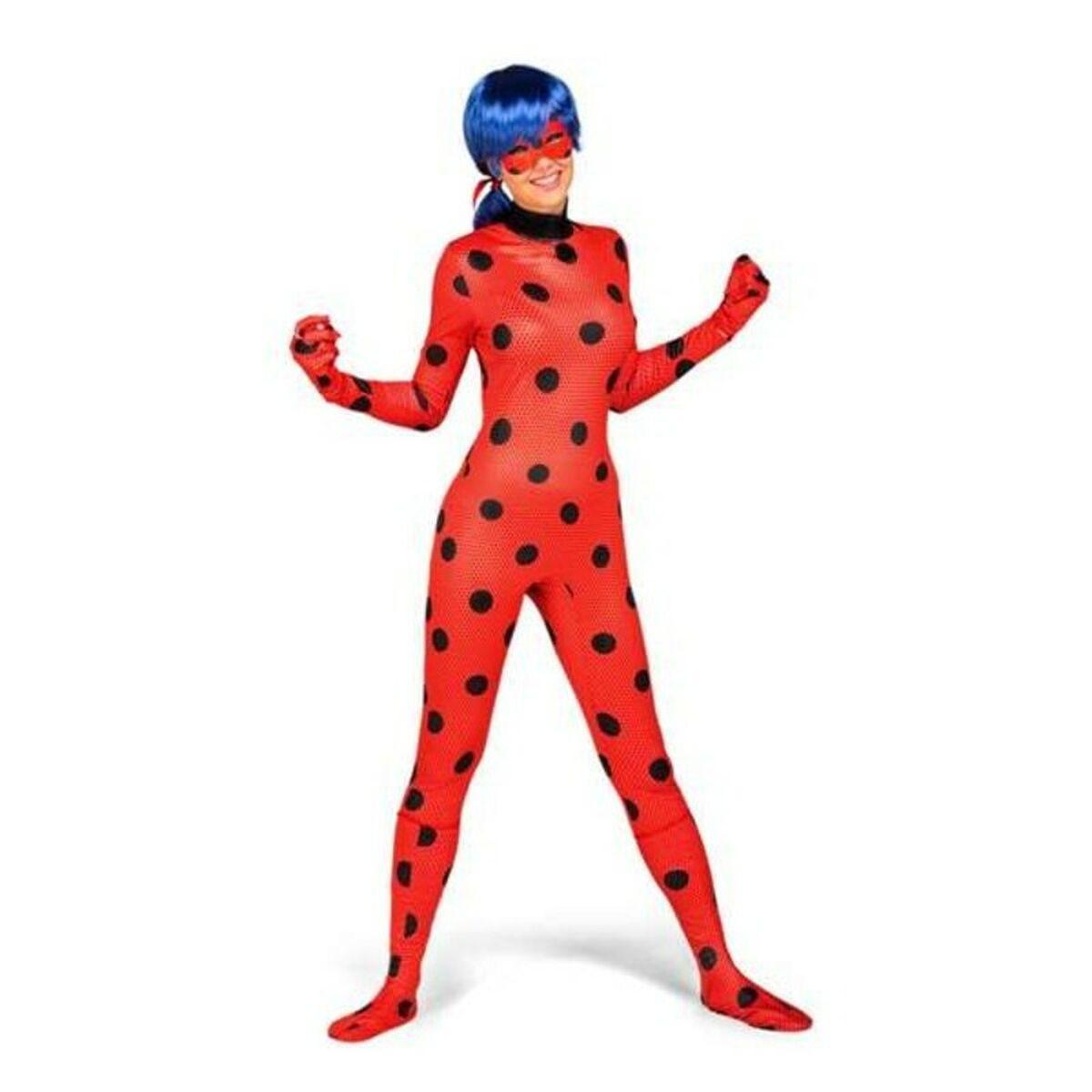 Ladybug voksenkostume - rød med prikker (XS)