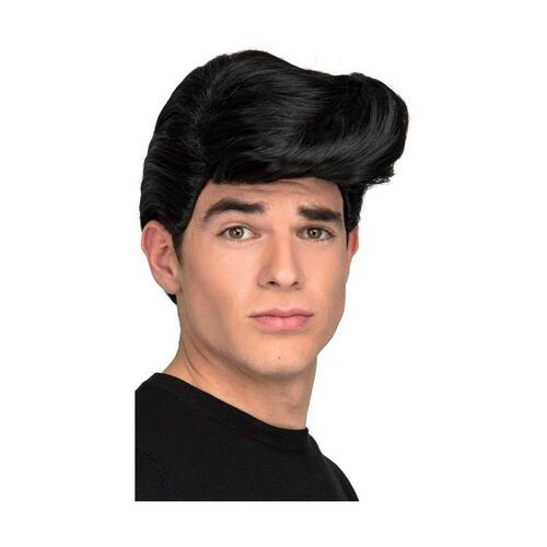 Korthåret paryk Sort Elvis Presley
