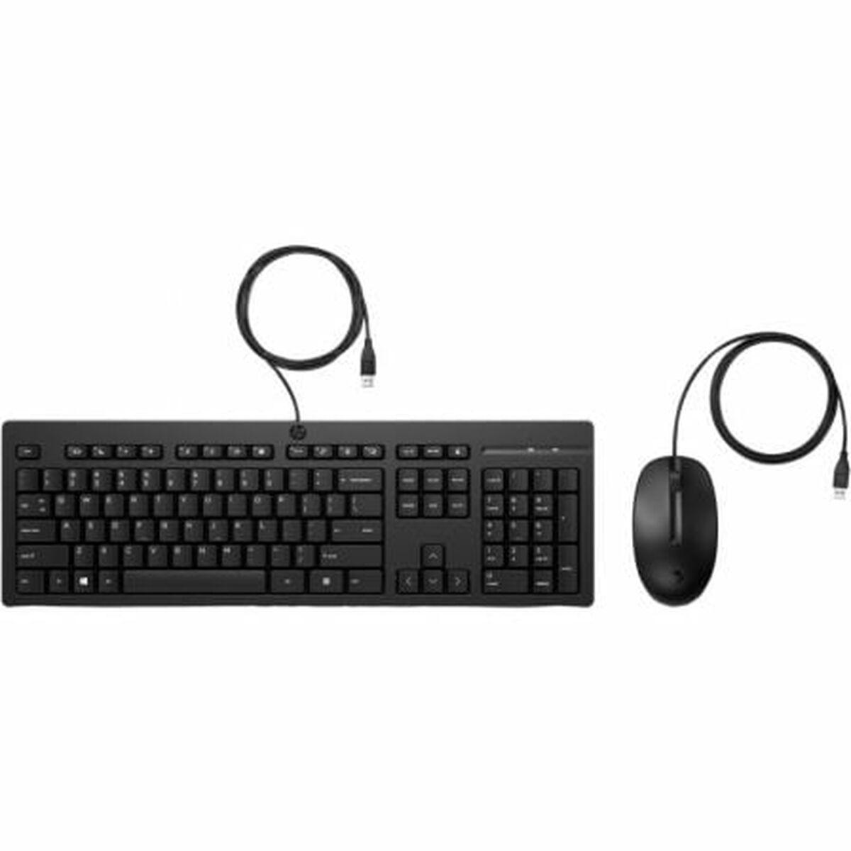 Tastatur Og Mus Hp 286j4aa Sort Spansk Qwerty
