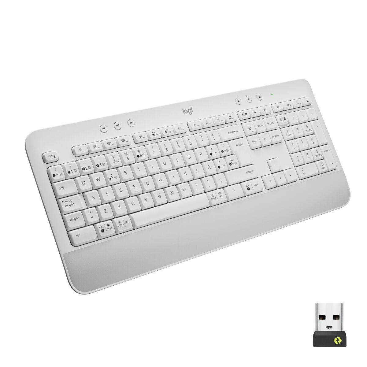 Tastatur Logitech Signature K650 Hvid Spansk Qwerty