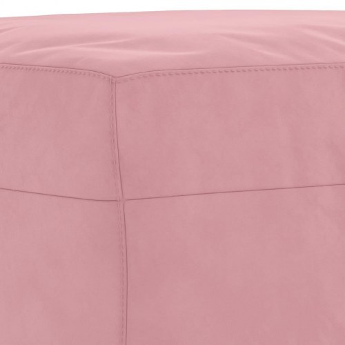 Sofasæt i velour - 3 dele med hynder, lyserød