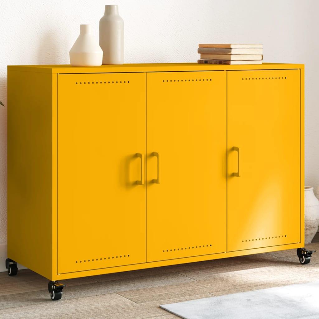 Skænk 100 5x39x72 Cm Koldvalset Stål Sennepsgul