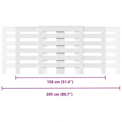 Radiatorskjuler 205 x 21,5 x 83,5 cm - hvid