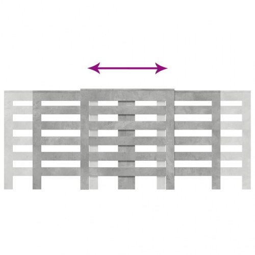 Radiatorskjuler 205 x 21,5 x 83,5 cm - betongrå