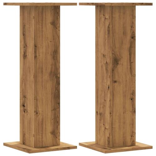 Højtalerstativer 2stk. 30x30x80cm konstrueret træ egetræsfarve