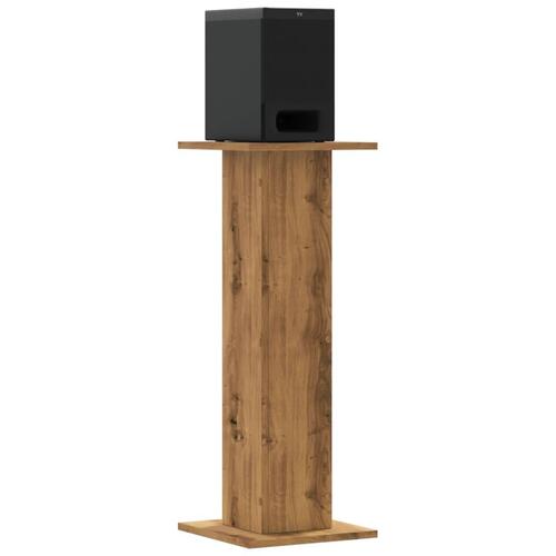 Højtalerstativer 2stk. 30x30x80cm konstrueret træ egetræsfarve
