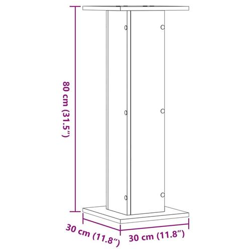 Højtalerstativer 2stk. 30x30x80cm konstrueret træ egetræsfarve