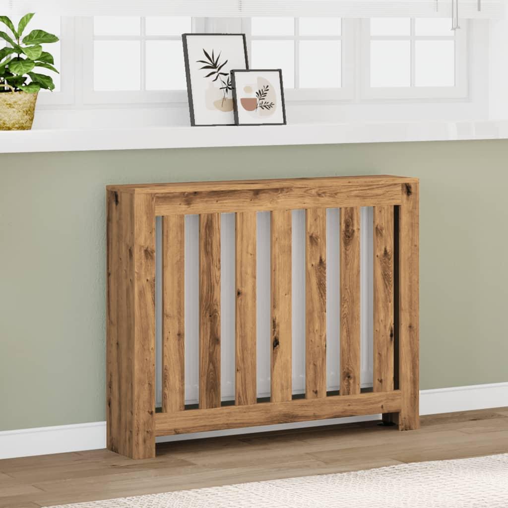 Radiatorskjuler 104x20x82 cm konstrueret træ egetræsfarvet