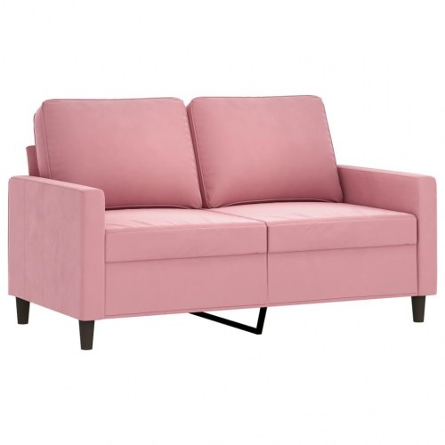 Sofasæt i velour - 3 dele med hynder, lyserød