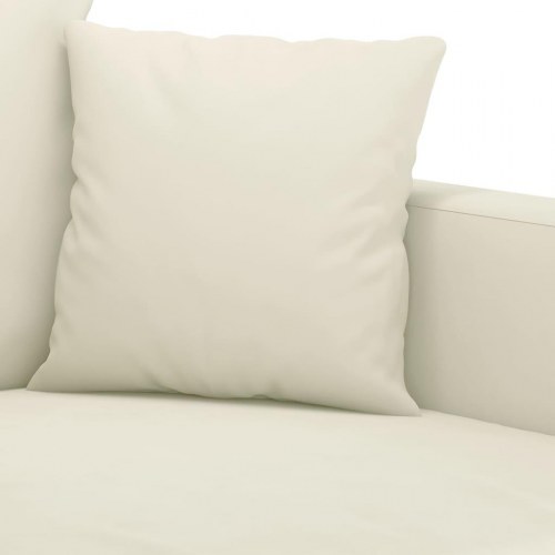Sofasæt i velour - 2 dele med hynder, cremefarvet