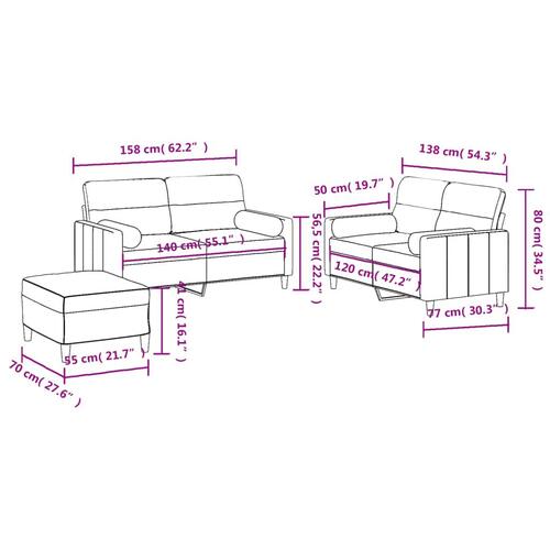 3 personers sofa med puder stof cremefarvet