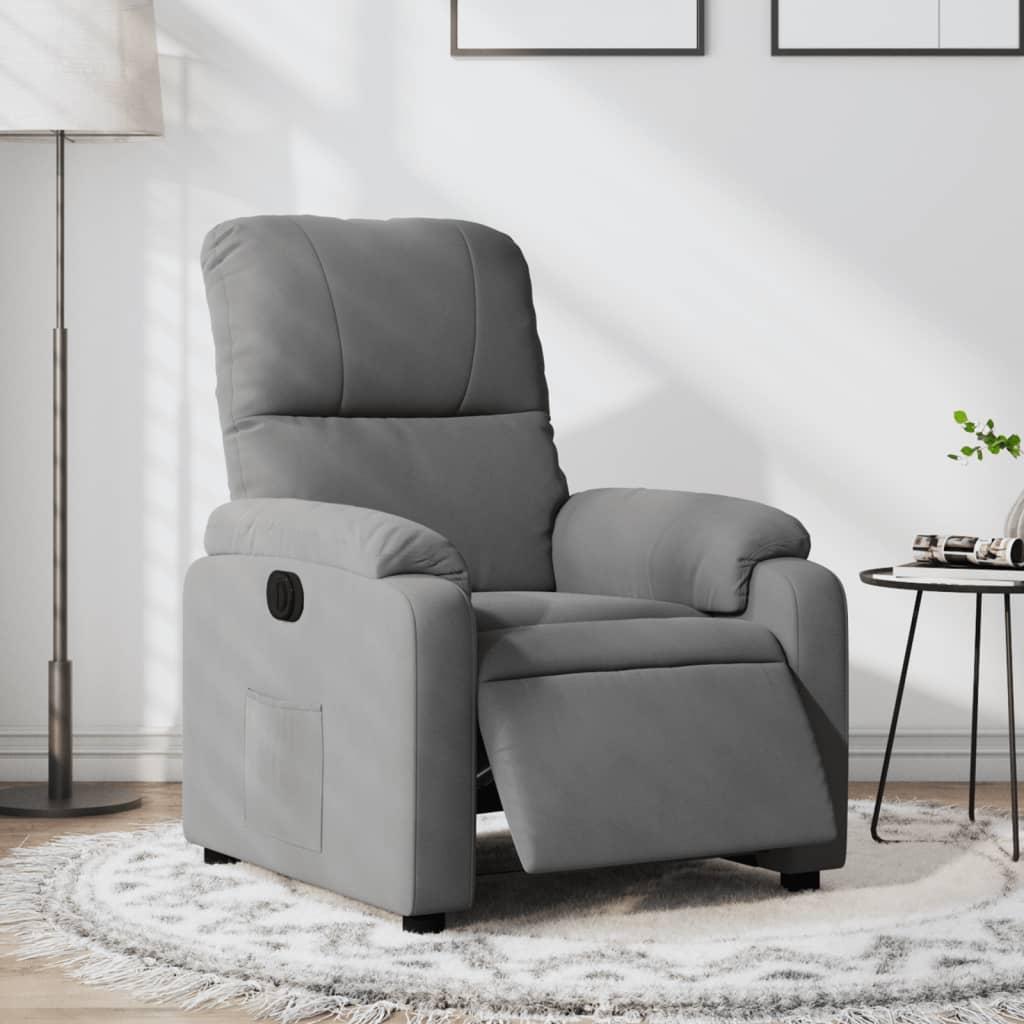 Massagestol Mikrofiberstof Mørkegrå - Nej / Eldrevet tilbagelæningsfunktion