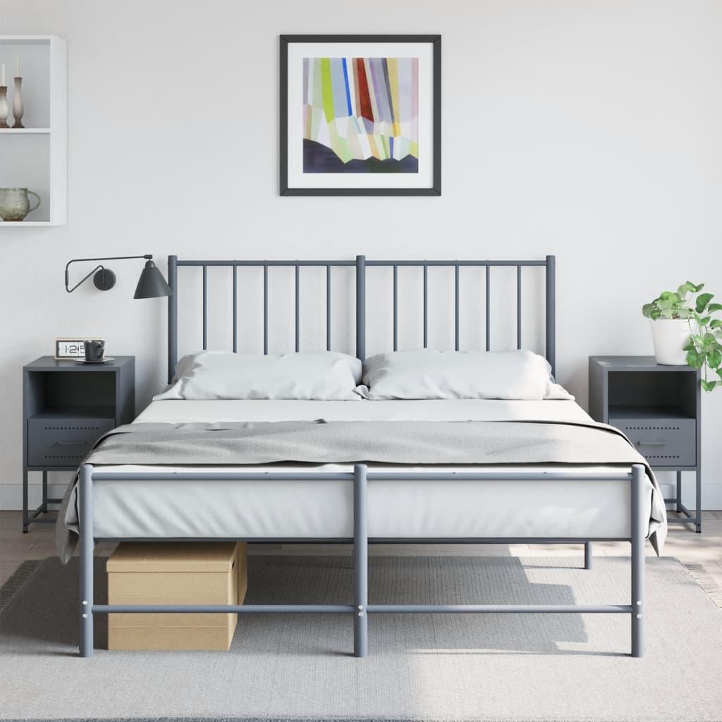 Sengeborde 2 stk. i stål - 36×39×60,5 cm, antracitgrå