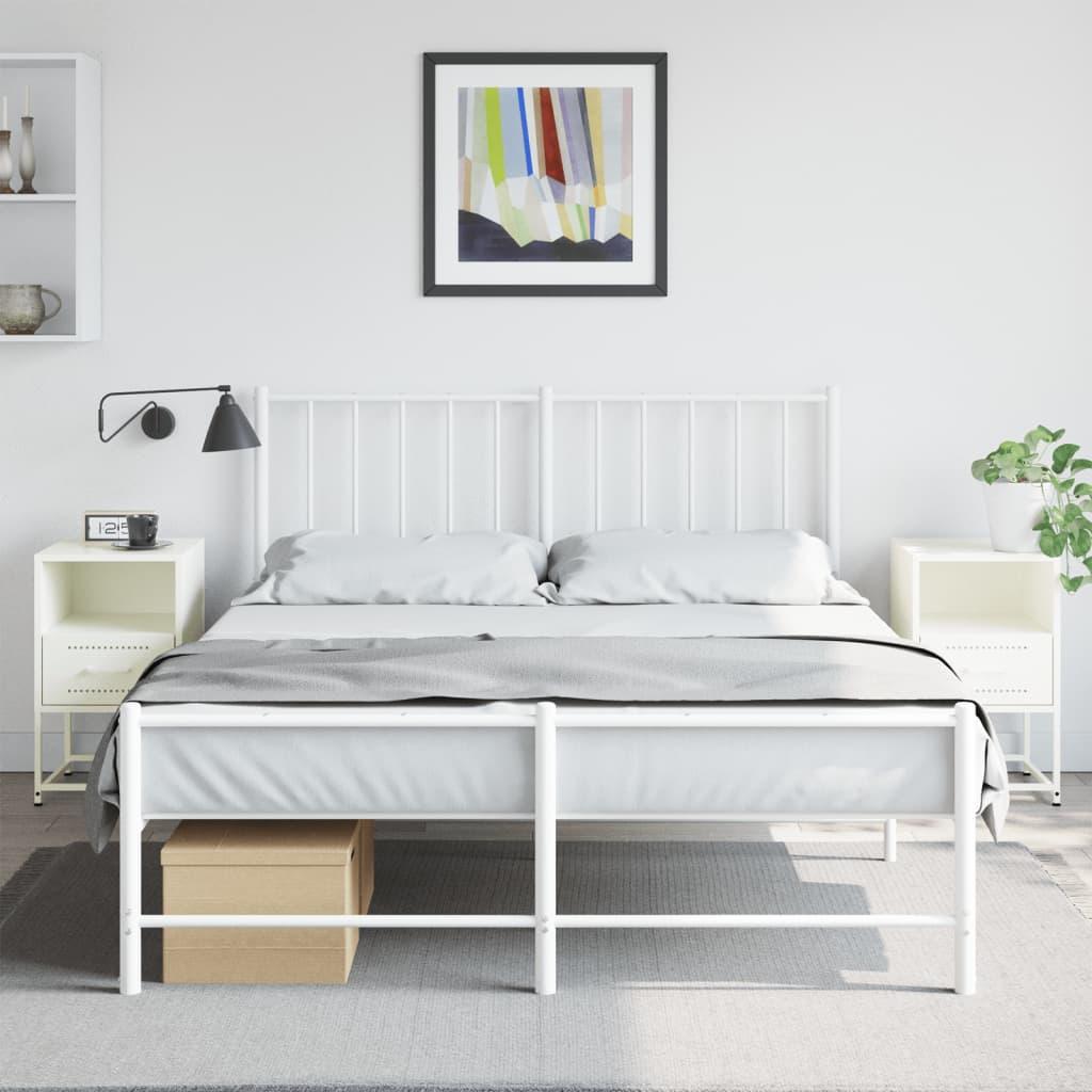 Sengeborde 2 stk. - hvid stål 36×39×60,5 cm