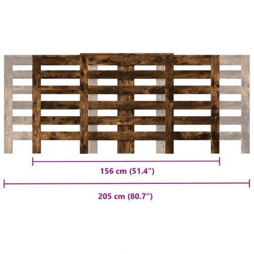 Radiatorskjuler 205 x 21,5 x 83,5 cm - røget egetræ