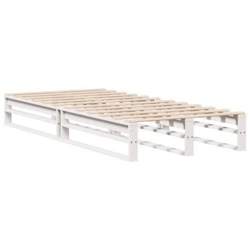 Sengeramme 90 x 200 cm i massivt fyrretræ - hvid