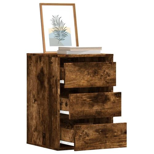 Kommode til hjørne 40x41x58 cm konstrueret træ røget egetræ