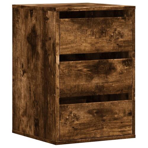 Kommode til hjørne 40x41x58 cm konstrueret træ røget egetræ