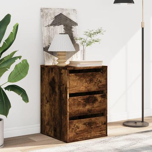 Kommode til hjørne 40x41x58 cm konstrueret træ røget egetræ