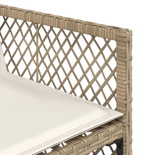 Spisebordssæt til haven 5 dele med hynder polyrattan beige
