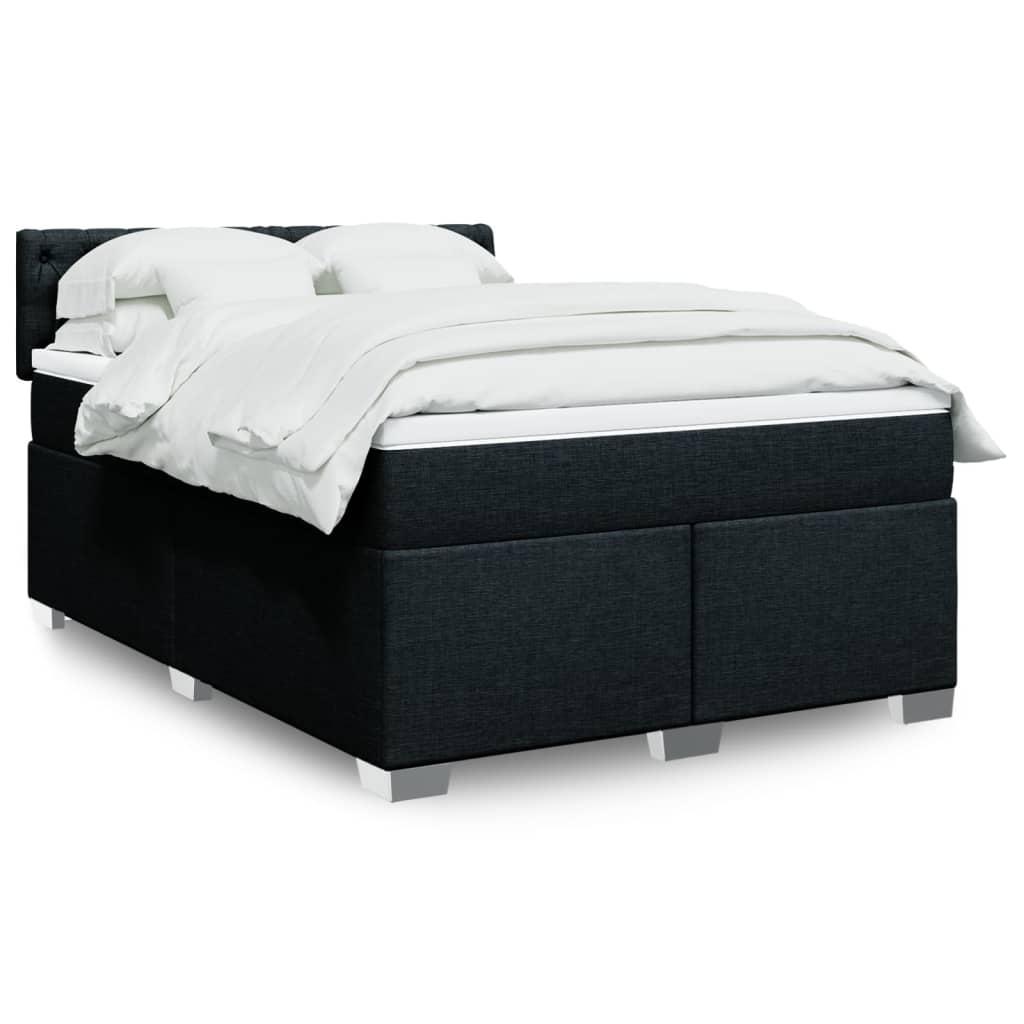 Kontinentalseng Med Madras Stof Sort - Med pynteknapper / 140 x 190 cm