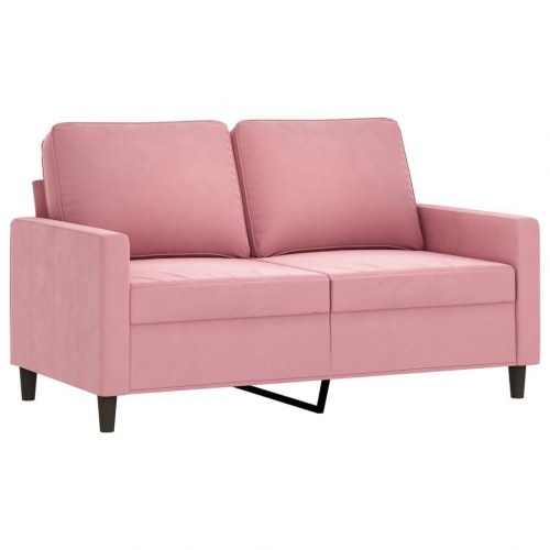 Sofasæt i velour - 4 dele med hynder, lyserød