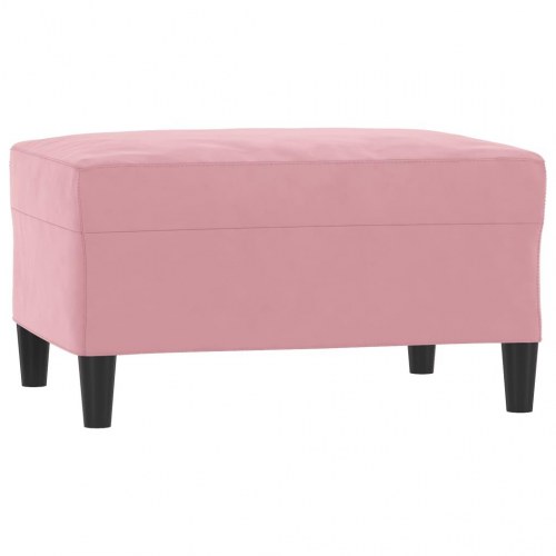 Sofasæt i velour - 4 dele med hynder, lyserød