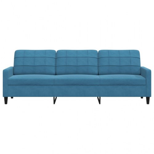 3-personers sofa 210 cm velour blå