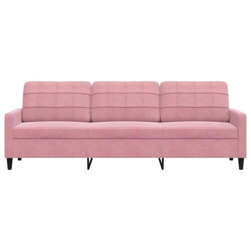 3-personers sofa 210 cm fløjl lyserød