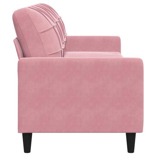 3-personers sofa 210 cm fløjl lyserød