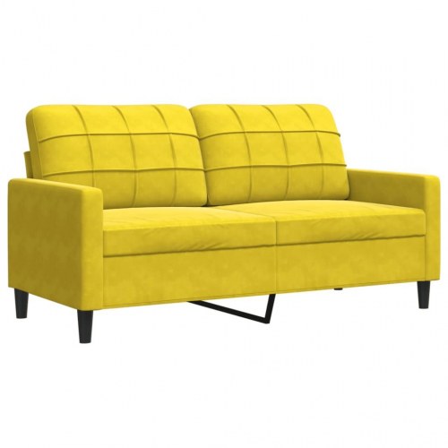 2-personers sofa i gul fløjl