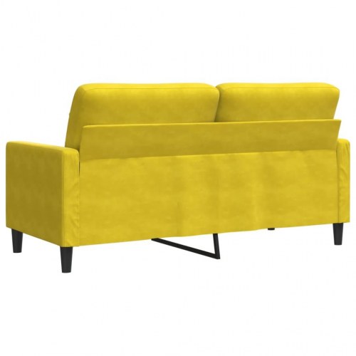 2-personers sofa i gul fløjl