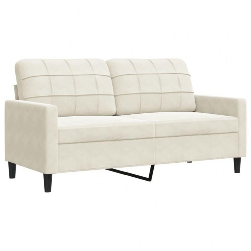 2-personers sofa i velour 140 cm - cremefarvet