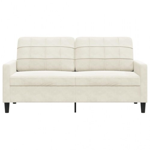 2-personers sofa i velour 140 cm - cremefarvet