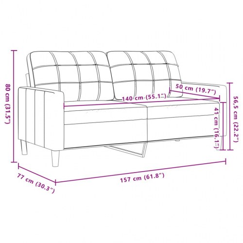 2-personers sofa i velour 140 cm - cremefarvet