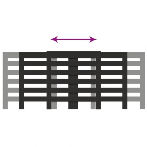 Radiatorskjuler med vandrette lameller - sort