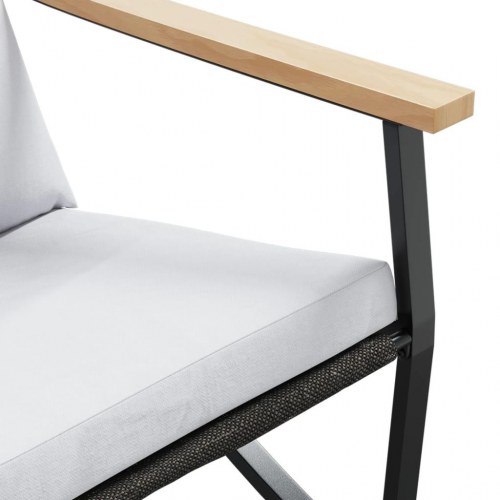 Altansæt 4 dele med hynder stål sort