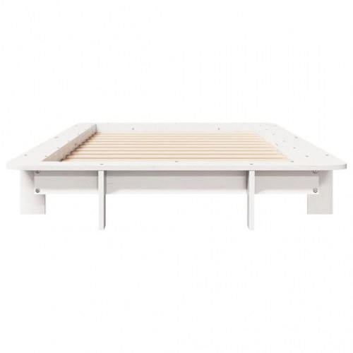 Sengeramme 100 x 200 cm i massivt fyrretræ - hvid