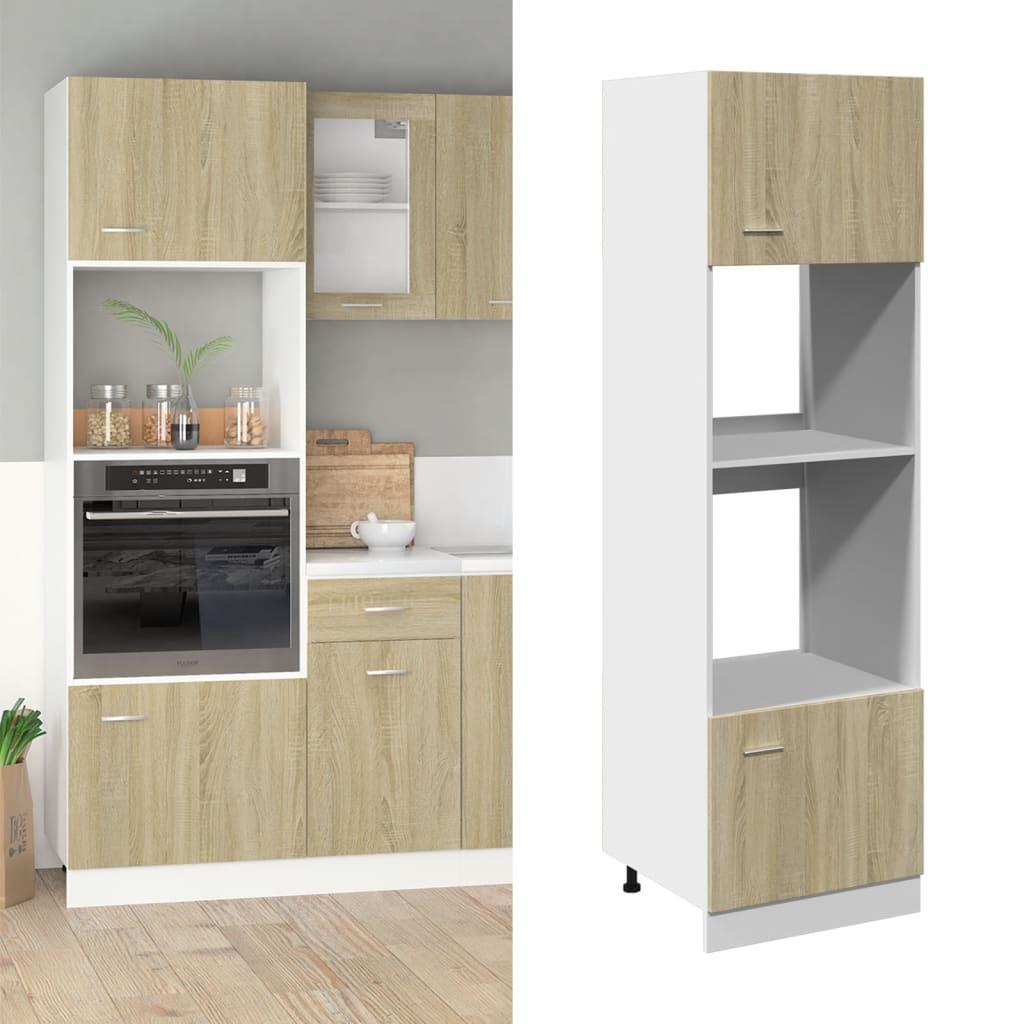 Skab Til Mikroovn 60x57x207 Cm Spånplade Sonoma Eg