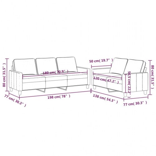 Sofasæt i velour - 2- og 3-personers med hynder, lyserød