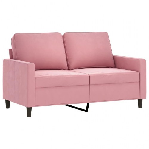 2-personers sofa i fløjl - lyserød, sædebredde 120 cm