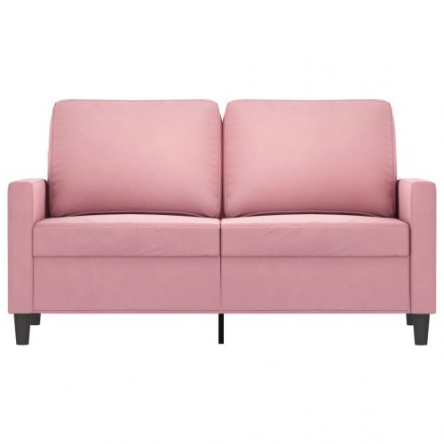 2-personers sofa i fløjl - lyserød, sædebredde 120 cm