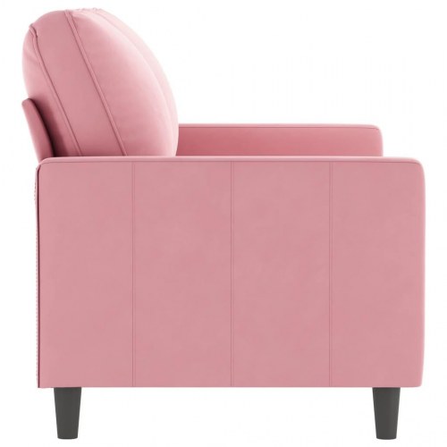 2-personers sofa i fløjl - lyserød, sædebredde 120 cm