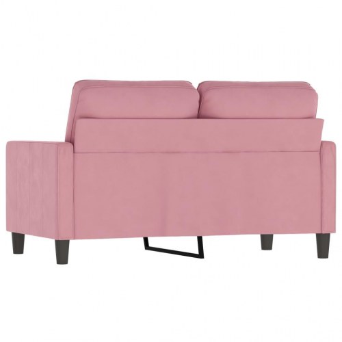 2-personers sofa i fløjl - lyserød, sædebredde 120 cm