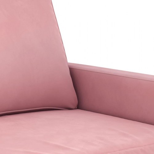 2-personers sofa i fløjl - lyserød, sædebredde 120 cm