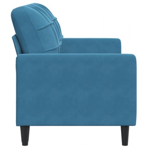 2-personers sofa i blå fløjl - 140 cm