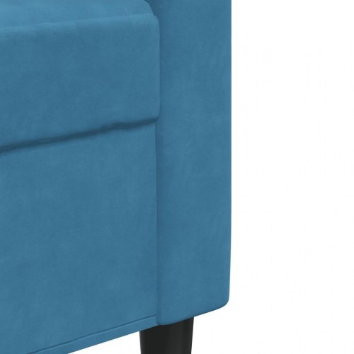 2-personers sofa i blå fløjl - 140 cm