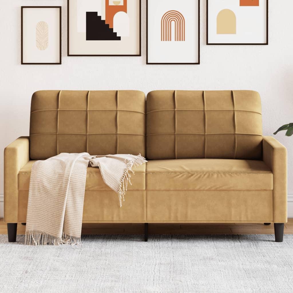 3-Personers Sofa Fløjl - 140 cm / Brun