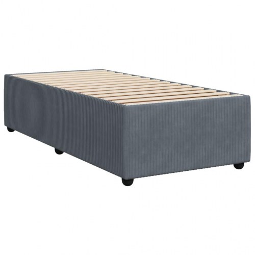 Sengeramme uden madras mørkegrå 90 x 200 cm i fløjl